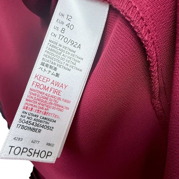 TOPSHOP Blazer Size 8 Red Boyfriend Jacket Top Shop Relaxed Open Front Career - Picture 9 of 10